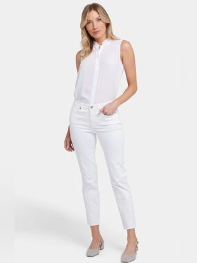 NYDJ White Ankle Slim Straight Jeans